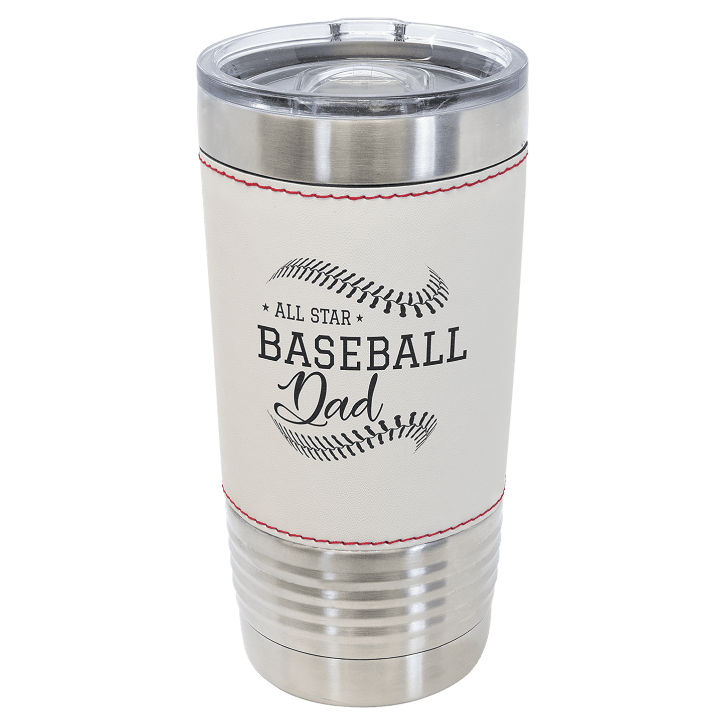 Baseball Leather Tumbler with Lid