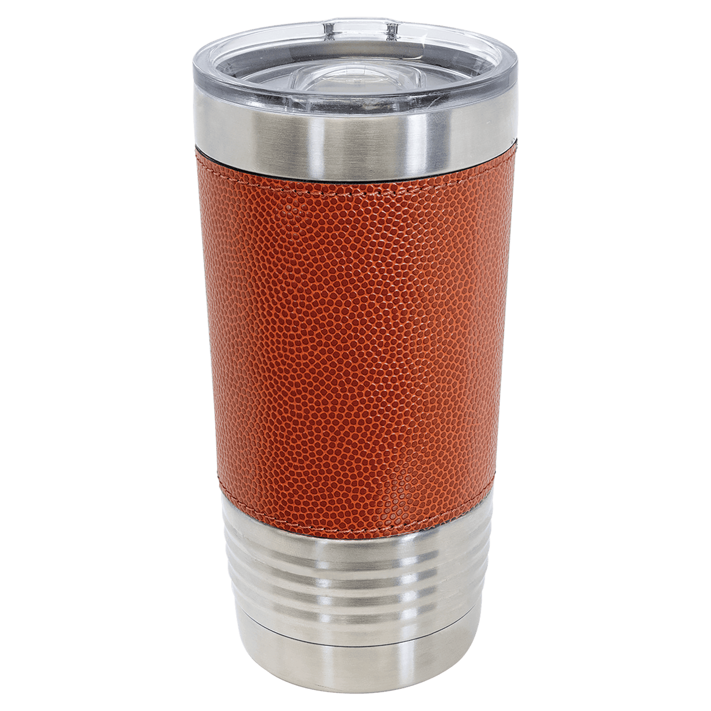 Basketball Leatherette Tumbler with Slider Lid