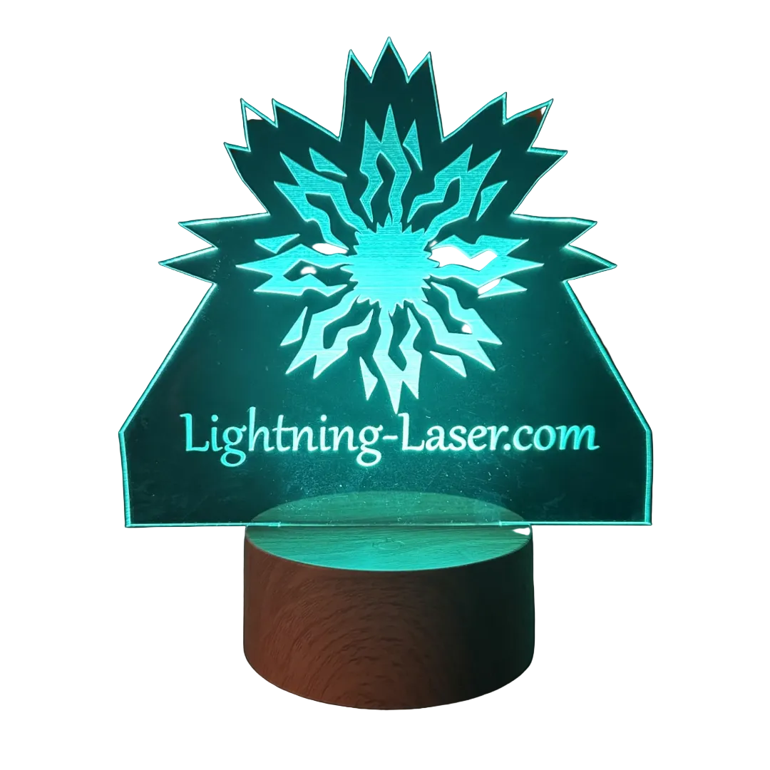 Wood Grain Round Acrylic Light Base w/ remote