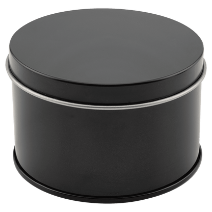 Candle in Black Metal Tin