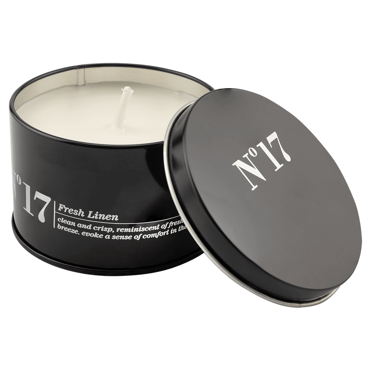 Candle in Black Metal Tin