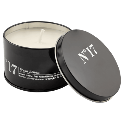 Candle in Black Metal Tin