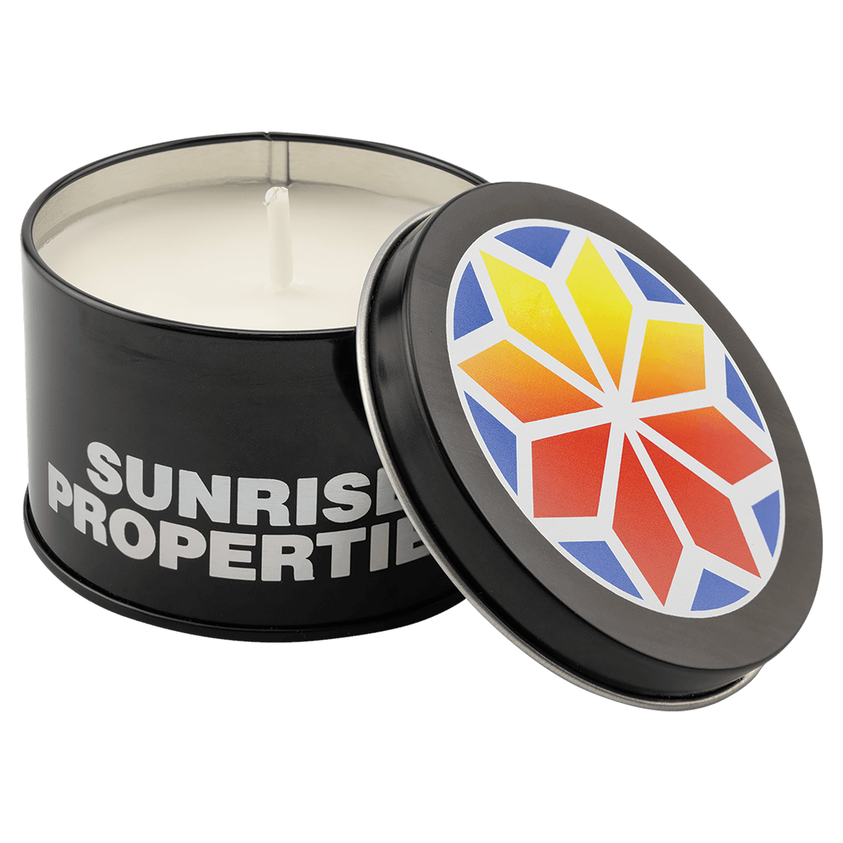 Candle in Black Metal Tin