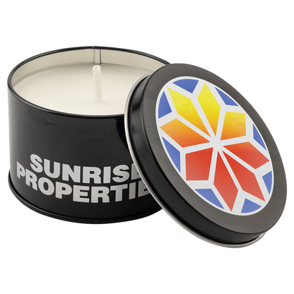 Candle in Black Metal Tin