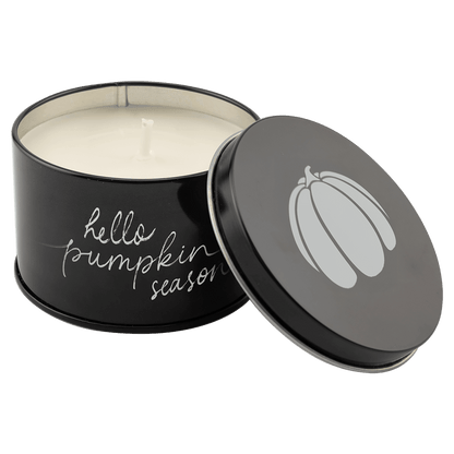 Candle in Black Metal Tin