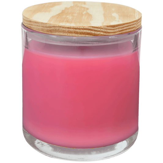 Candle in Glass Holder with Wood Lid