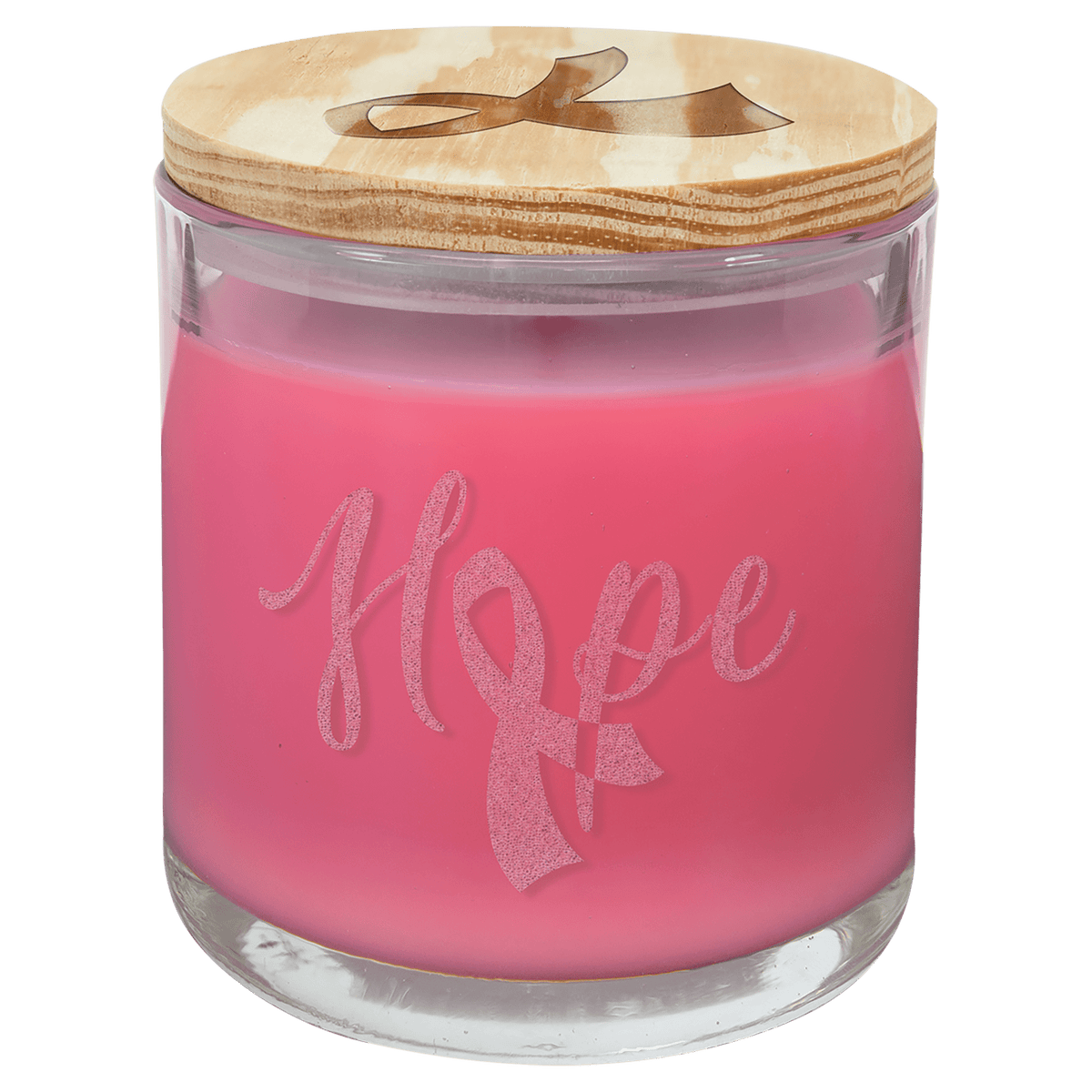 Candle in Glass Holder with Wood Lid