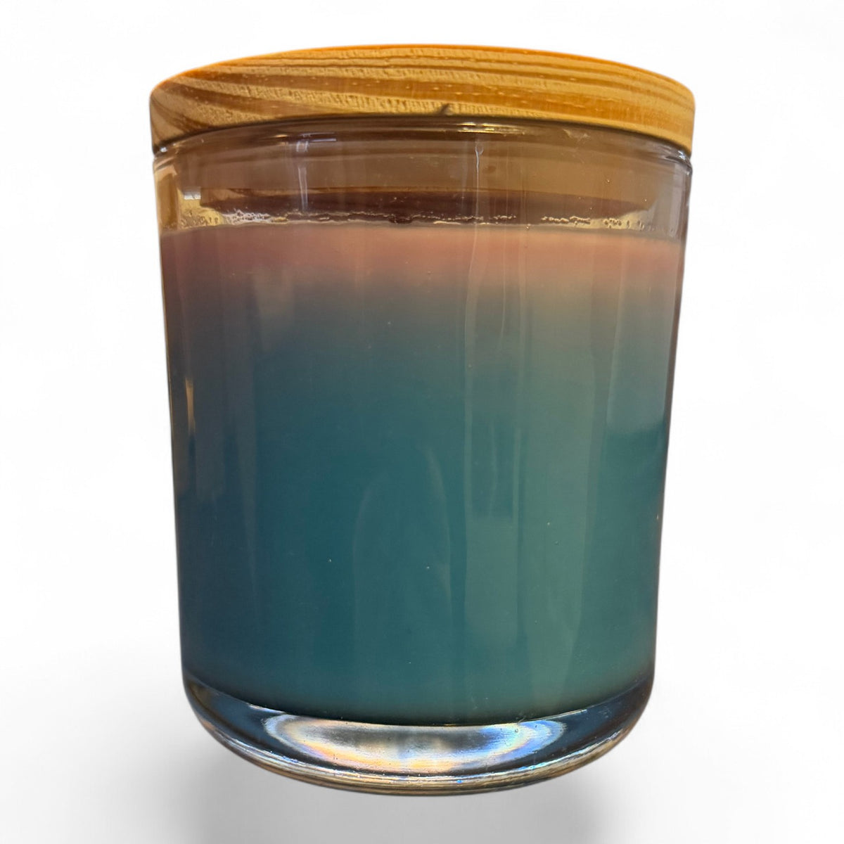 Candle in Glass Holder with Wood Lid