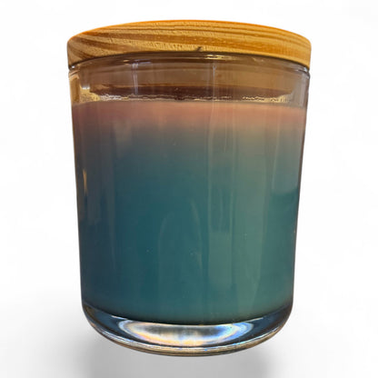 Candle in Glass Holder with Wood Lid