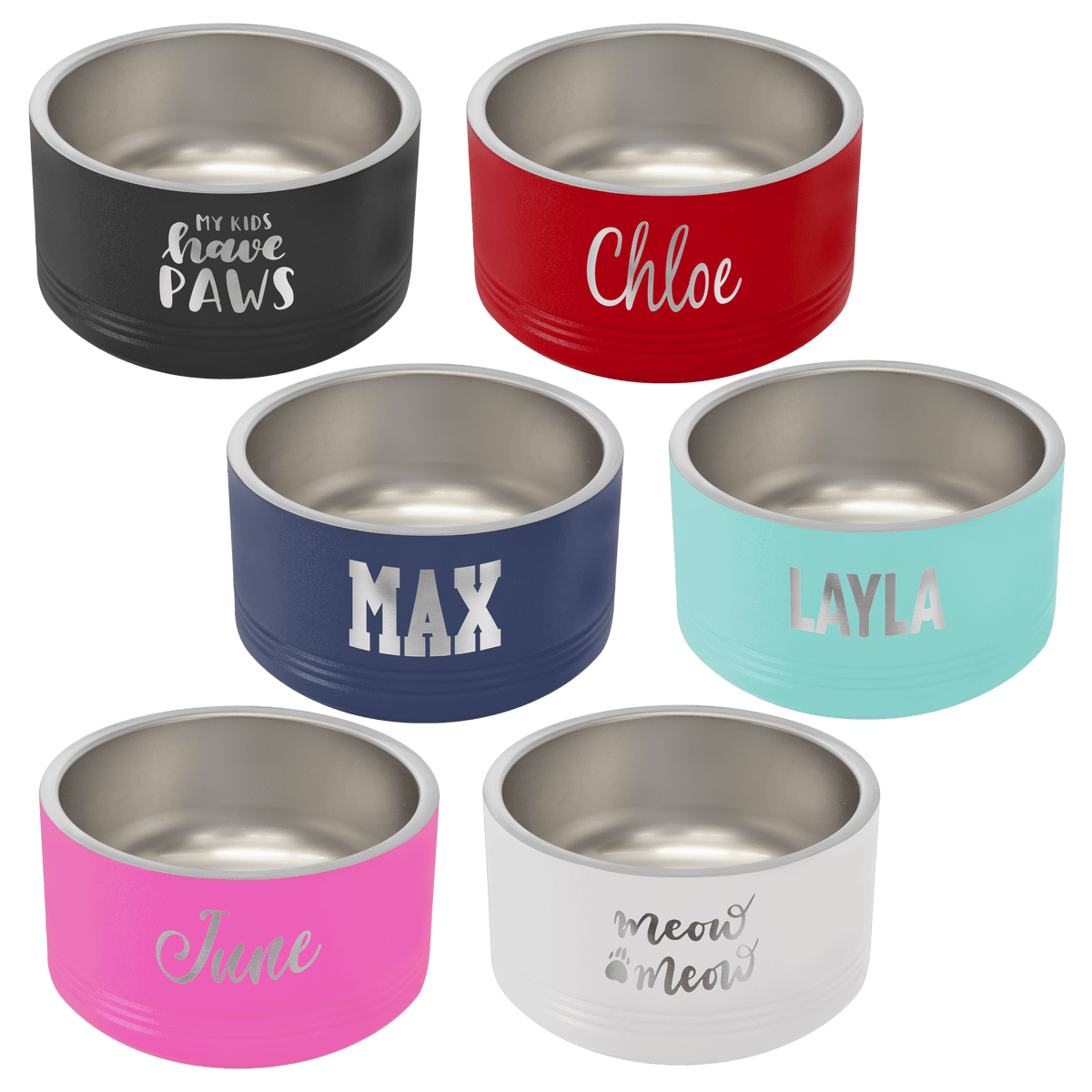 Pet Bowls - 3 sizes - 6 colors