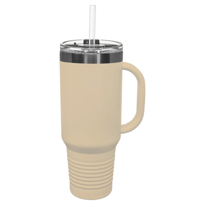 Travel Mug with Handle & Straw, 40oz