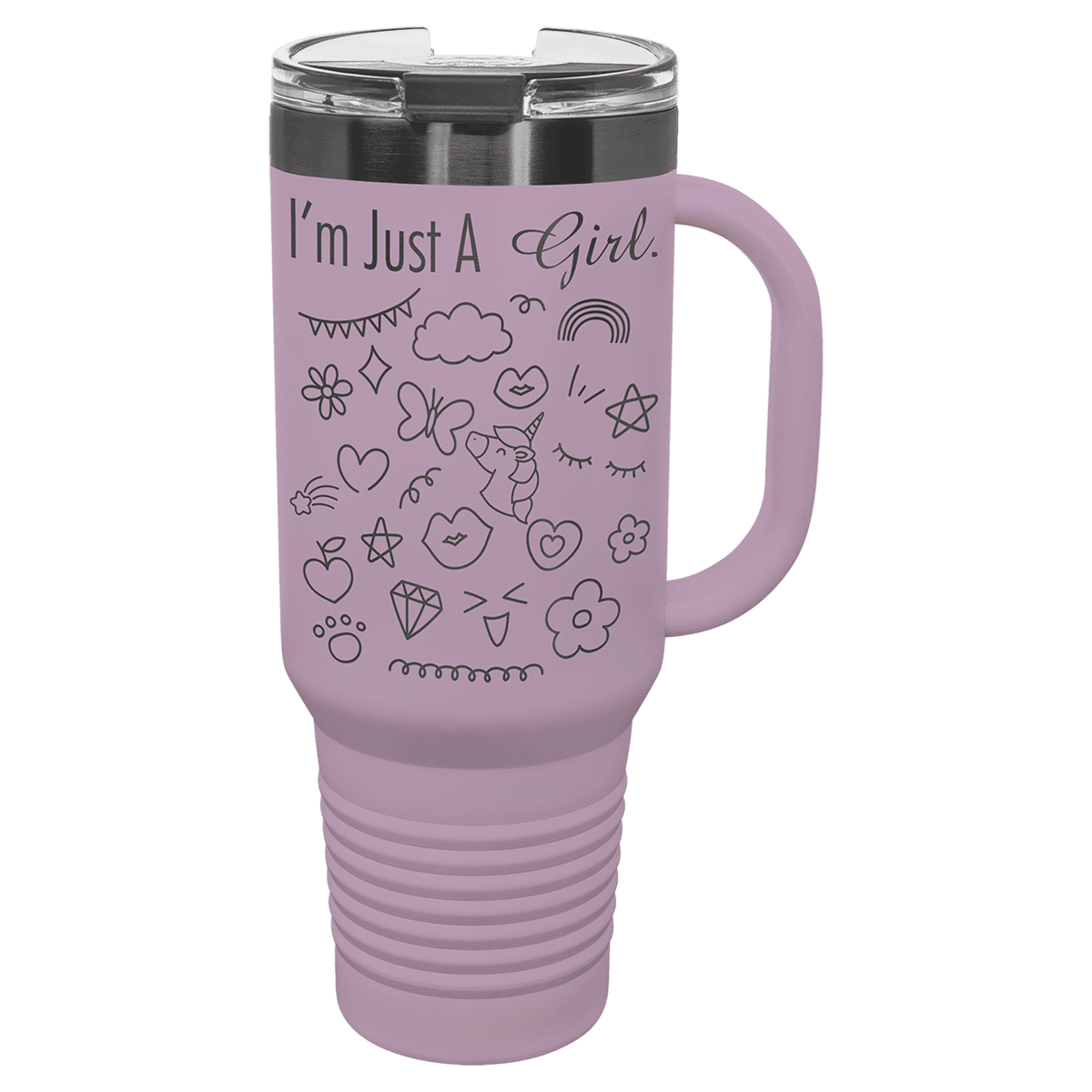 Travel Mug with Handle & Straw, 40oz