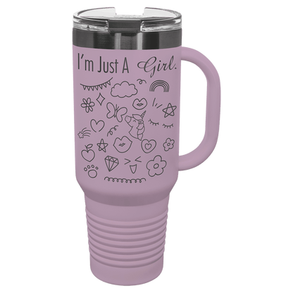 Travel Mug with Handle & Straw, 40oz