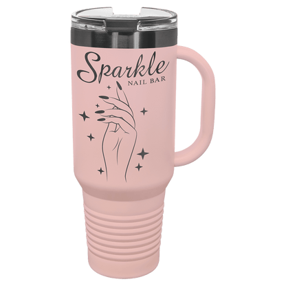 Travel Mug with Handle & Straw, 40oz