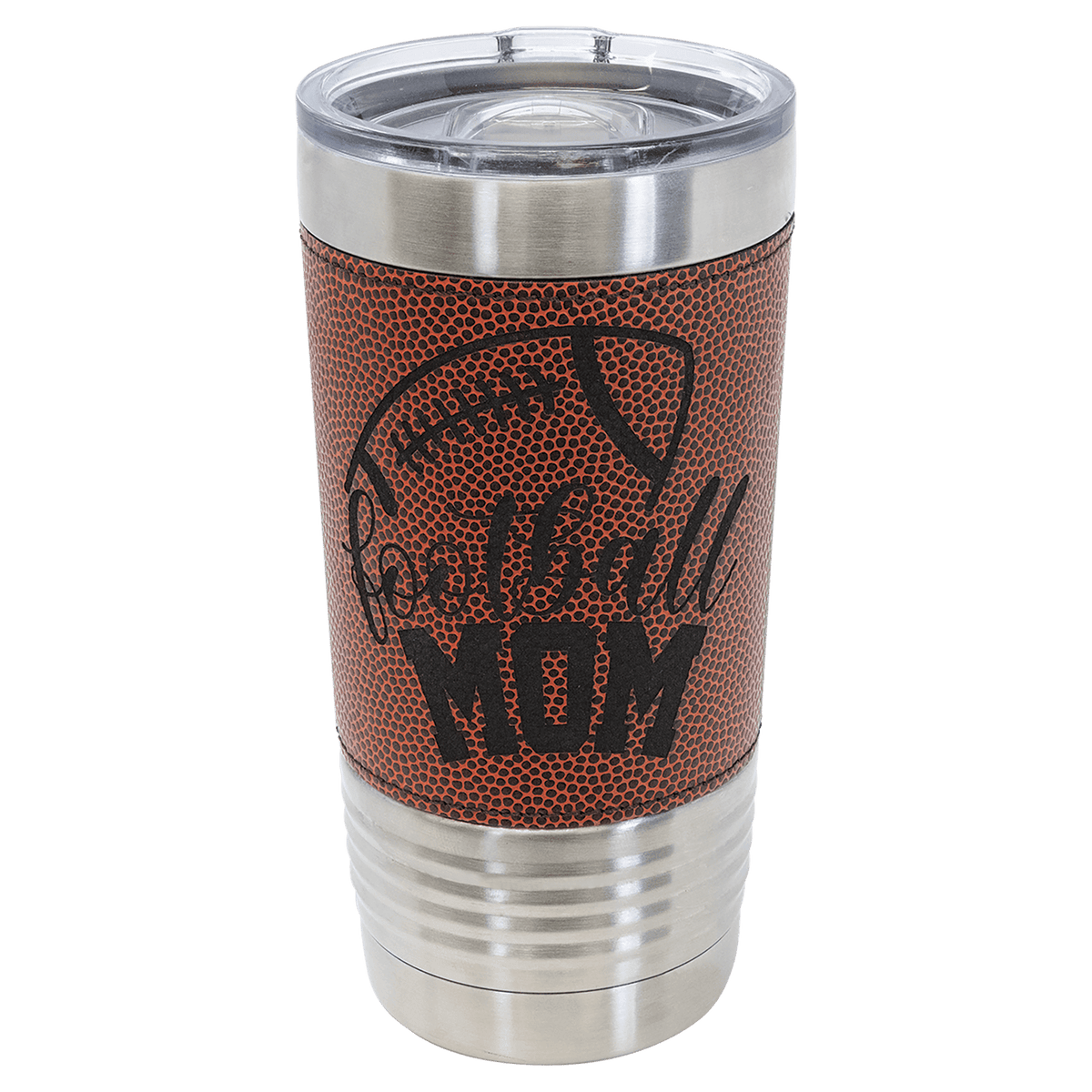 Football Leatherette Tumbler with Slider Lid