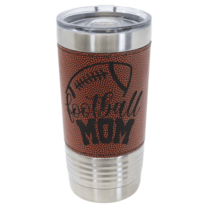 Football Leatherette Tumbler with Slider Lid