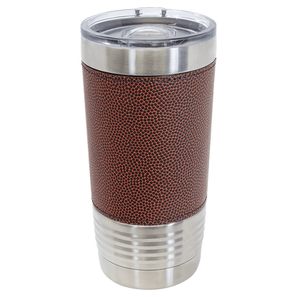 Football Leatherette Tumbler with Slider Lid