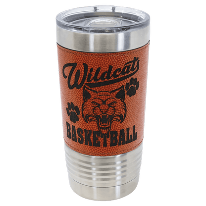 Basketball Leatherette Tumbler with Slider Lid