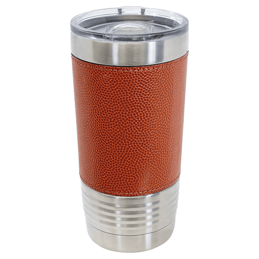 Basketball Leatherette Tumbler with Slider Lid
