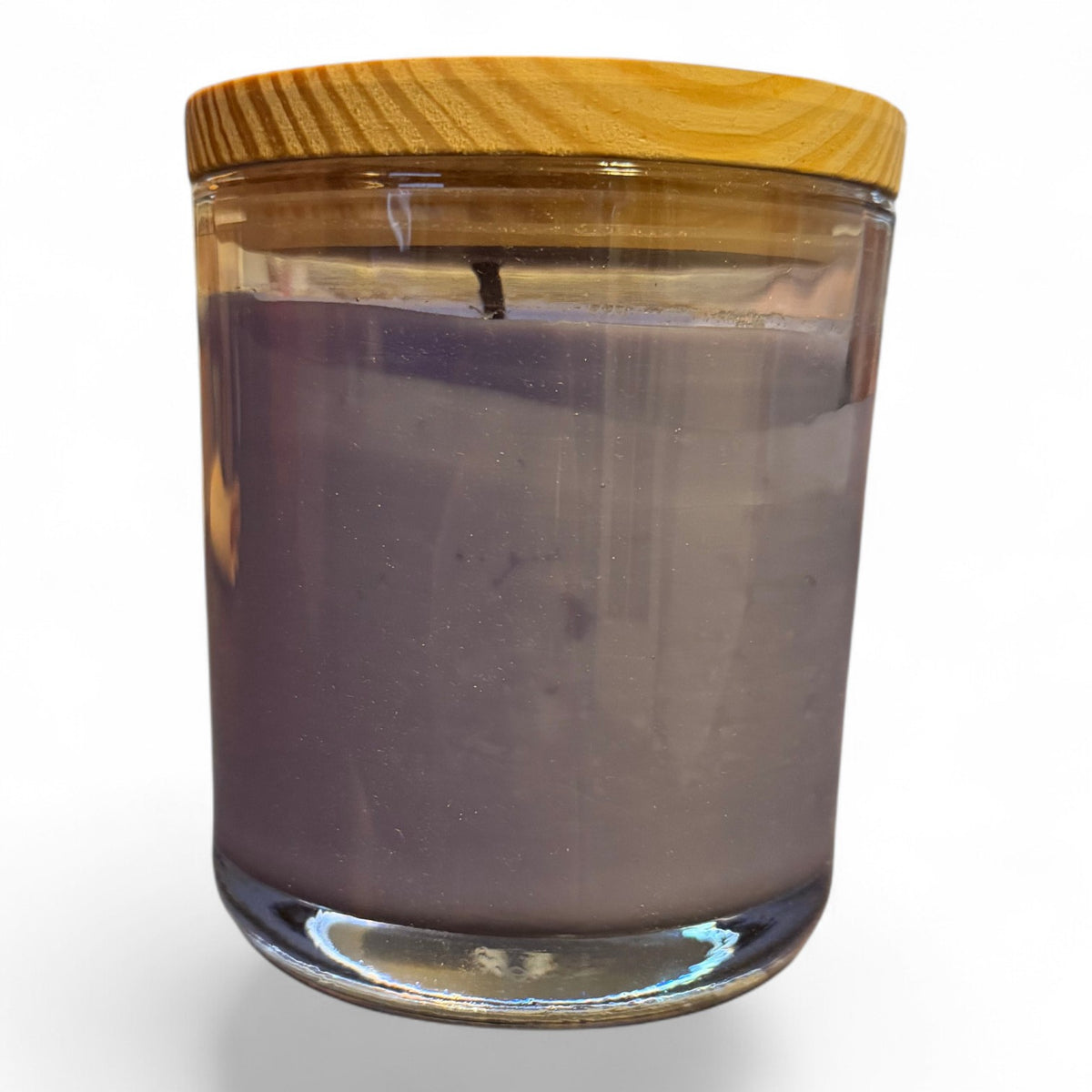 Candle in Glass Holder with Wood Lid
