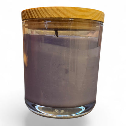 Candle in Glass Holder with Wood Lid