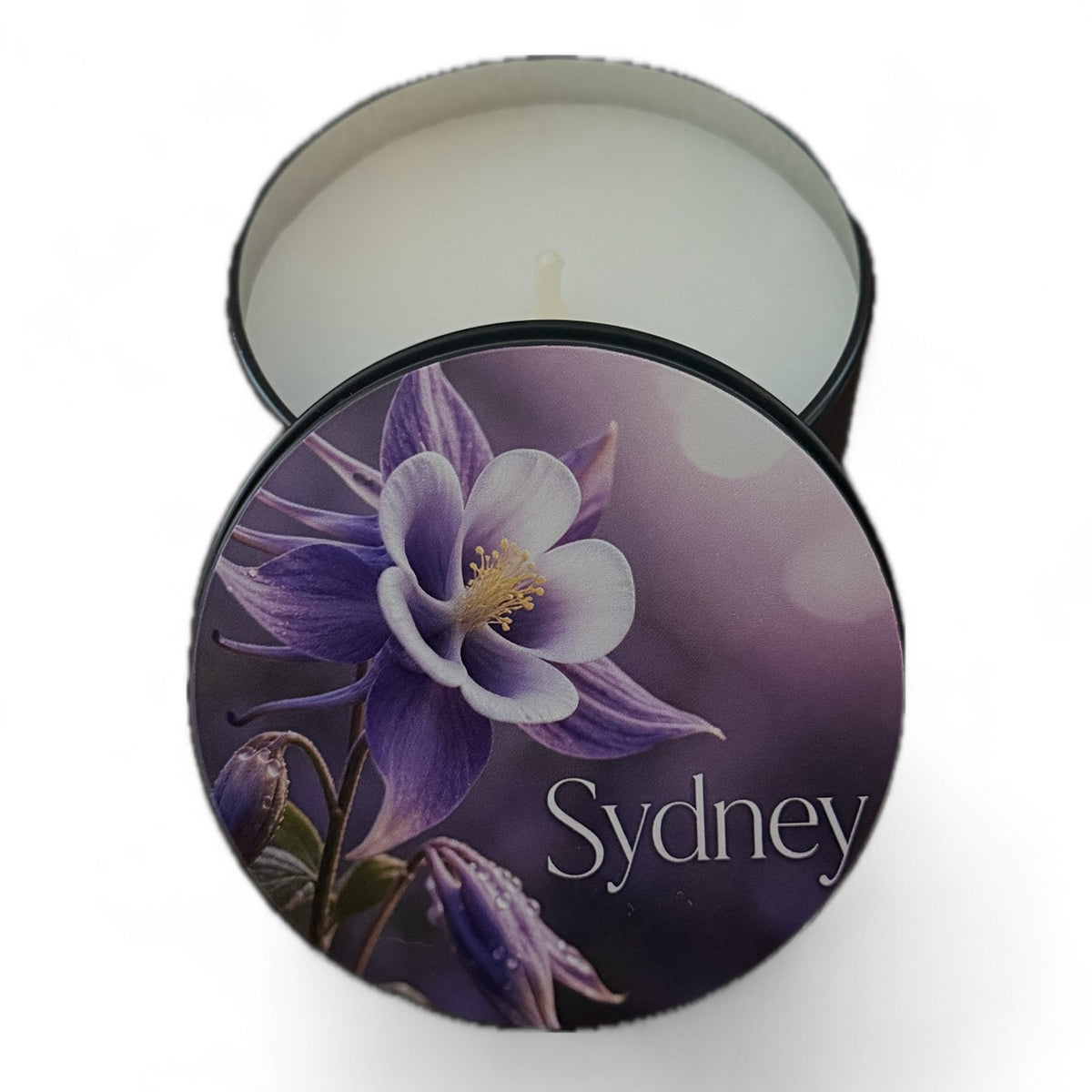 Candle in Black Metal Tin