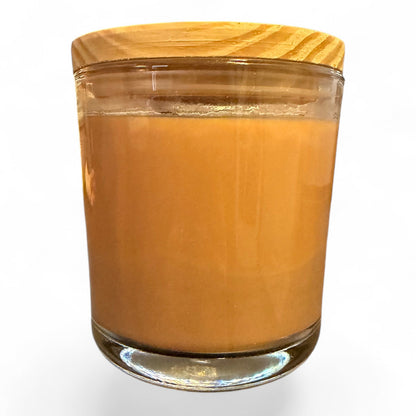 Candle in Glass Holder with Wood Lid
