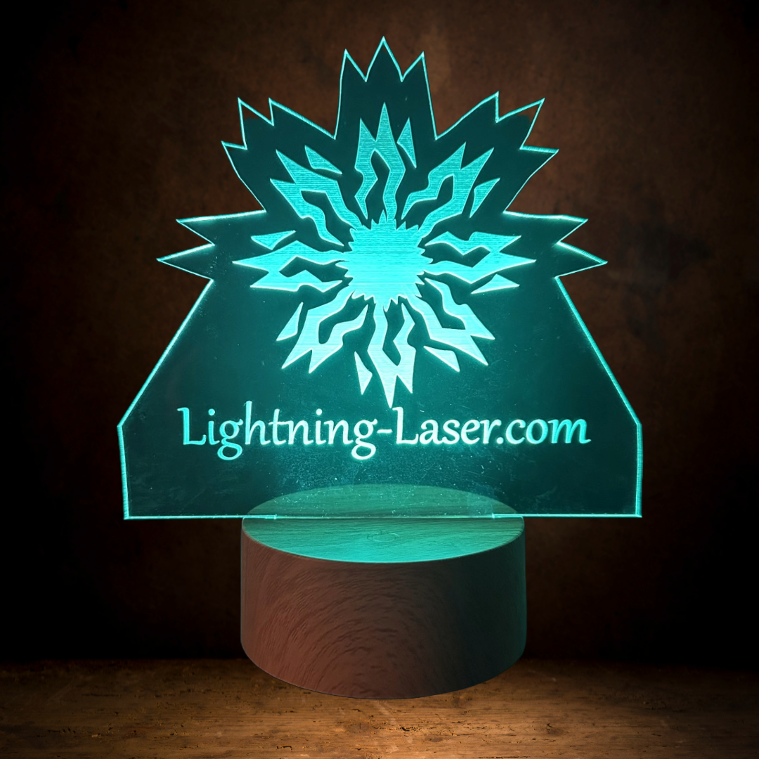 Wood Grain Round Acrylic Light Base w/ remote