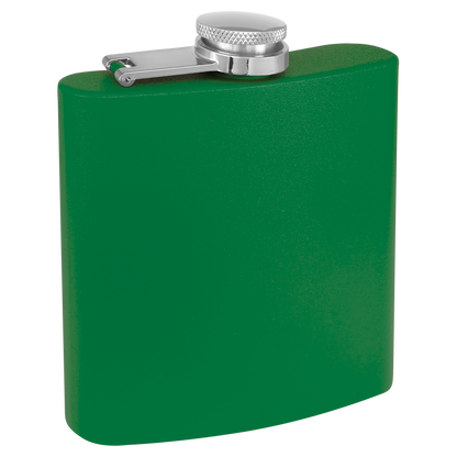 Flasks, 6oz, Powder Coated Stainless Steel